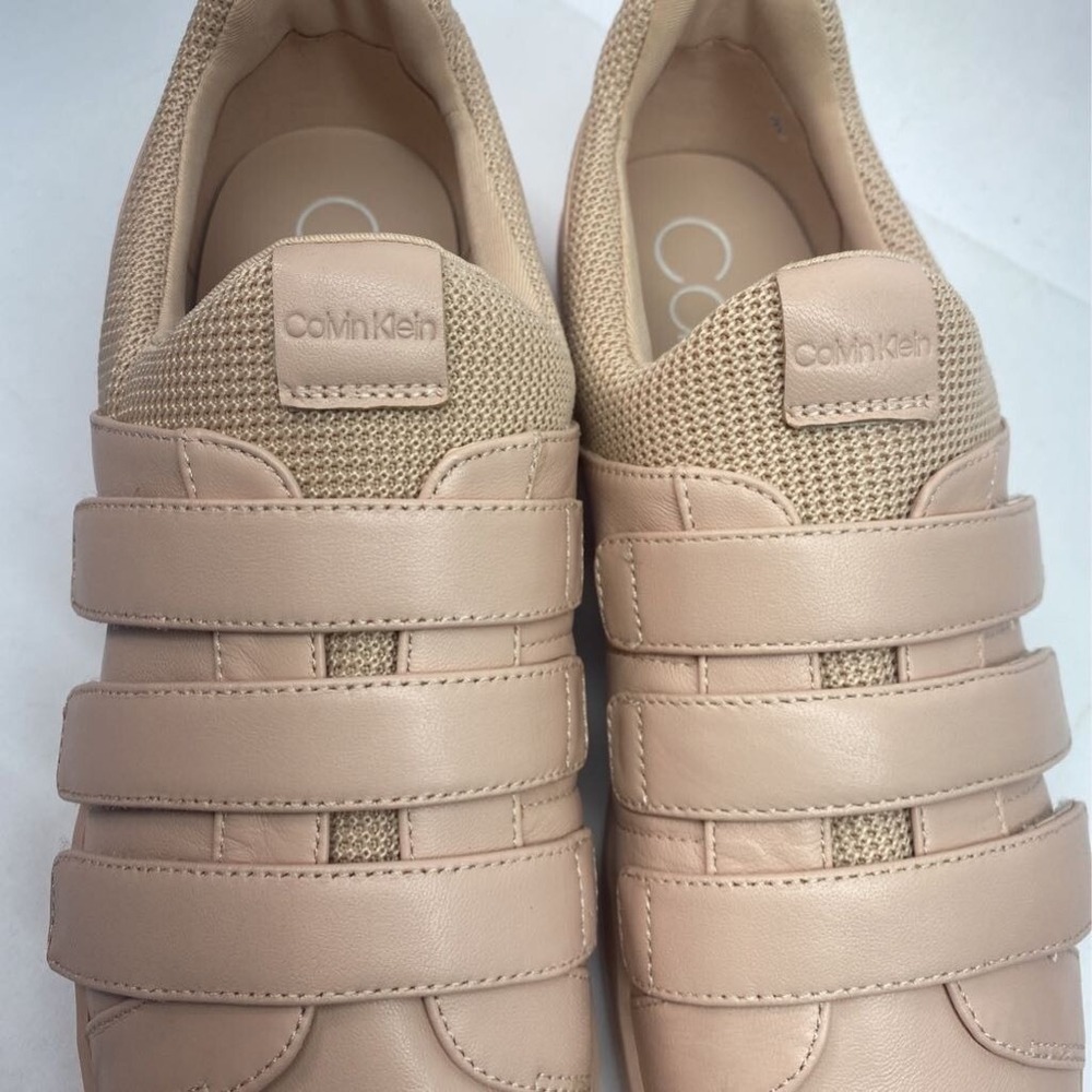 Calvin Klein Womens Irah Comfort Sneaker Dusty Pink Hook & Loop Sheer Satin 9 M - Picture 2 of 12